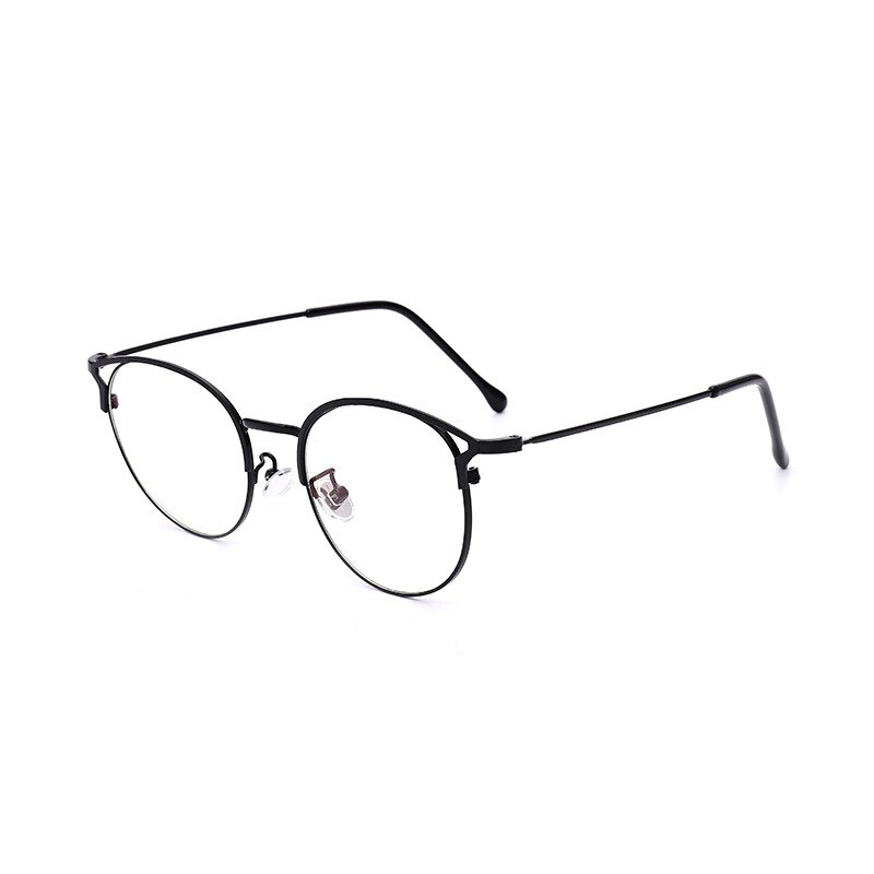 Gafas de ordenador con bloqueo de luz azul para mujer, anteojos femeninos con marco de cristal liso, antirayos, Ojo de gato: Black