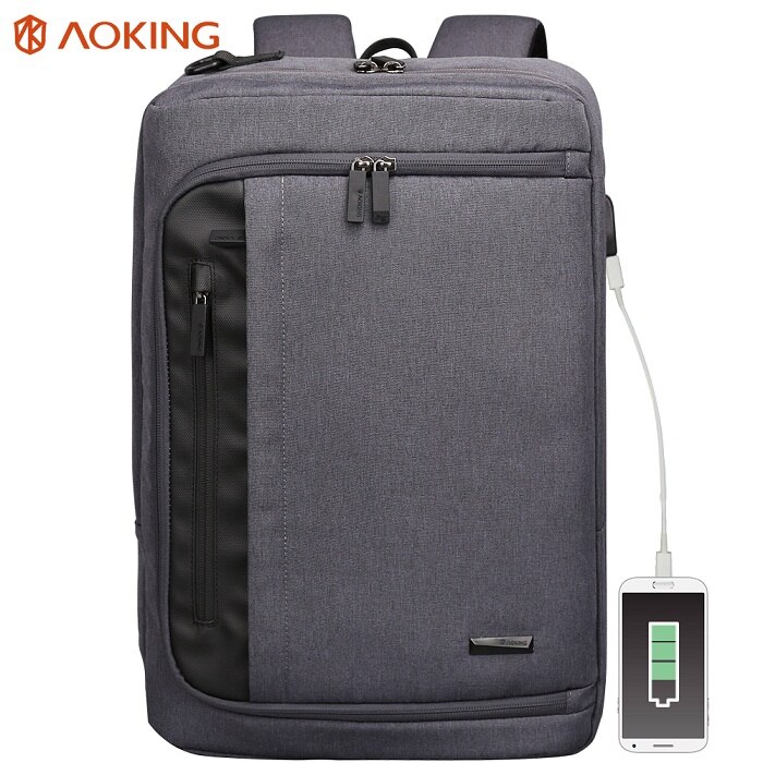 Aoking Usb Opladen 16 'Laptop Rugzak Mannen Multifunctionele Gemasseerd Ademende Schouder School Rugzak Met Geïsoleerde Pocket