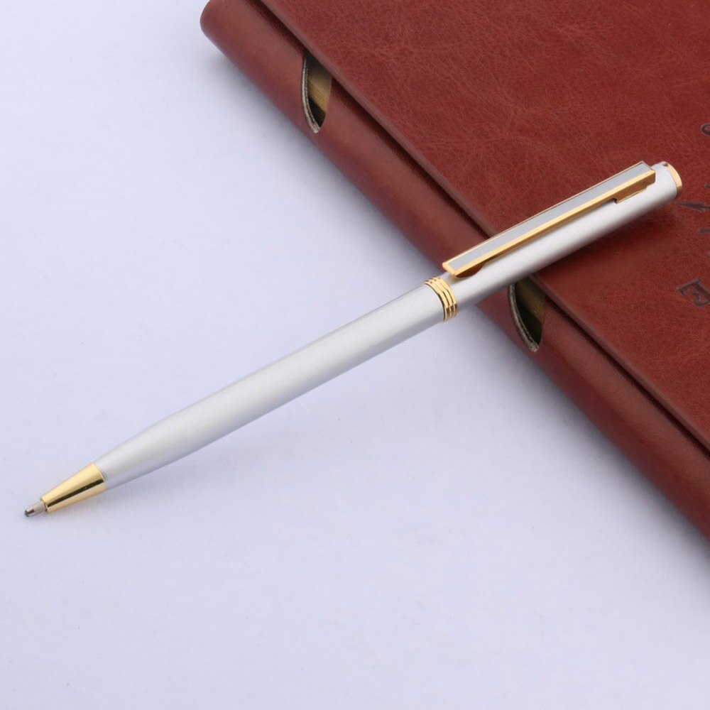 1pc Stainless steel student pen office piece classical Ballpoint Pen