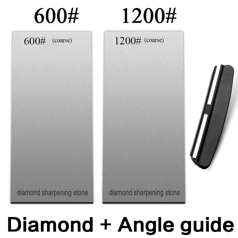 Diamant-Schärfsteine mit Körnung 120/600/1500/3000, Messerschärfer, rutschfeste Basis, Küchenmesser-Schärfwerkzeug-Set, Flockplatte: MULTI