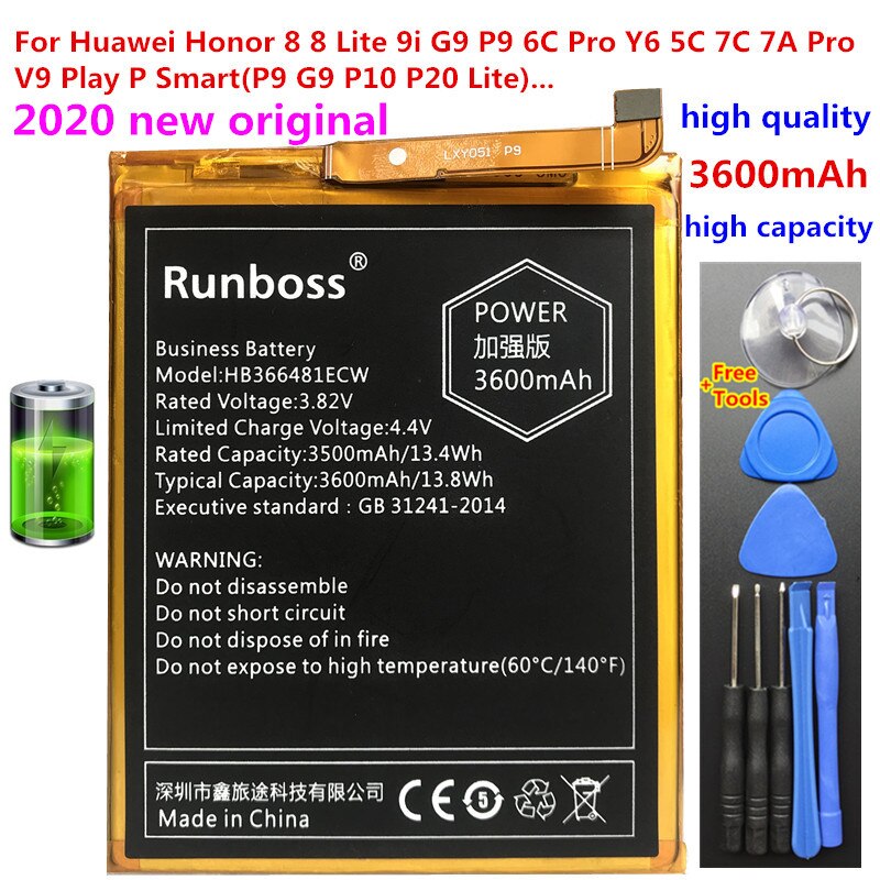 3600mAh Alta Capacidade Bateria Para Huawei Honor 5C NEM-L51 TL00H HB366481ECW UL10 L22 Honra 8 FRD-L02 FRD-L04 Baterias