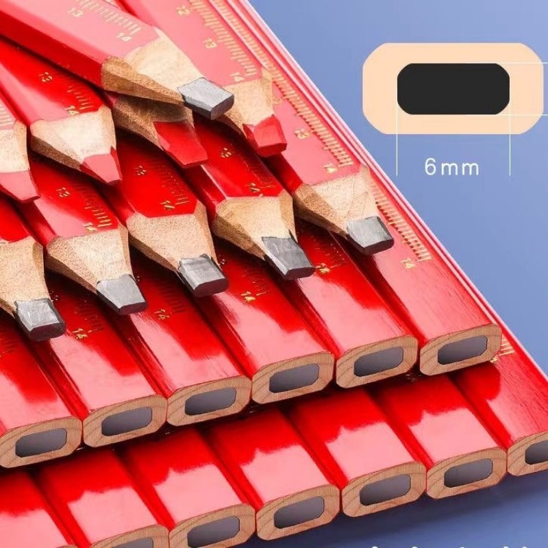 3/5/10 Stück achteckiges quadratisches rotes Bleistift-einstellen für Schreiner, Holzbearbeitung, Zeichenwerkzeuge, Zimmerei-spezifischer achteckiger quadratischer Bleistift