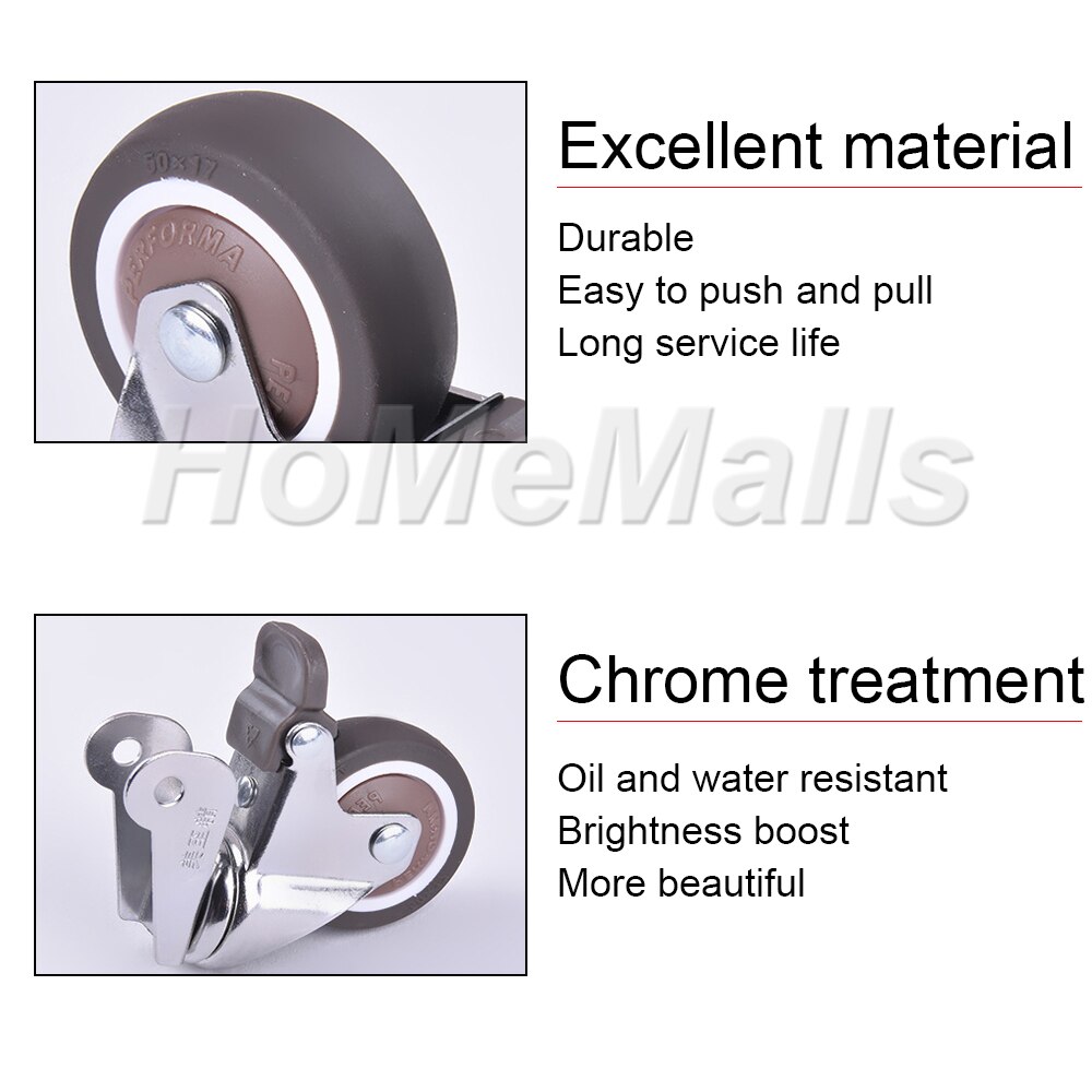 Ruedas para cunas y otros equipos pequeños, ruedas pequeñas que no dañan el suelo, 2/4 unidades