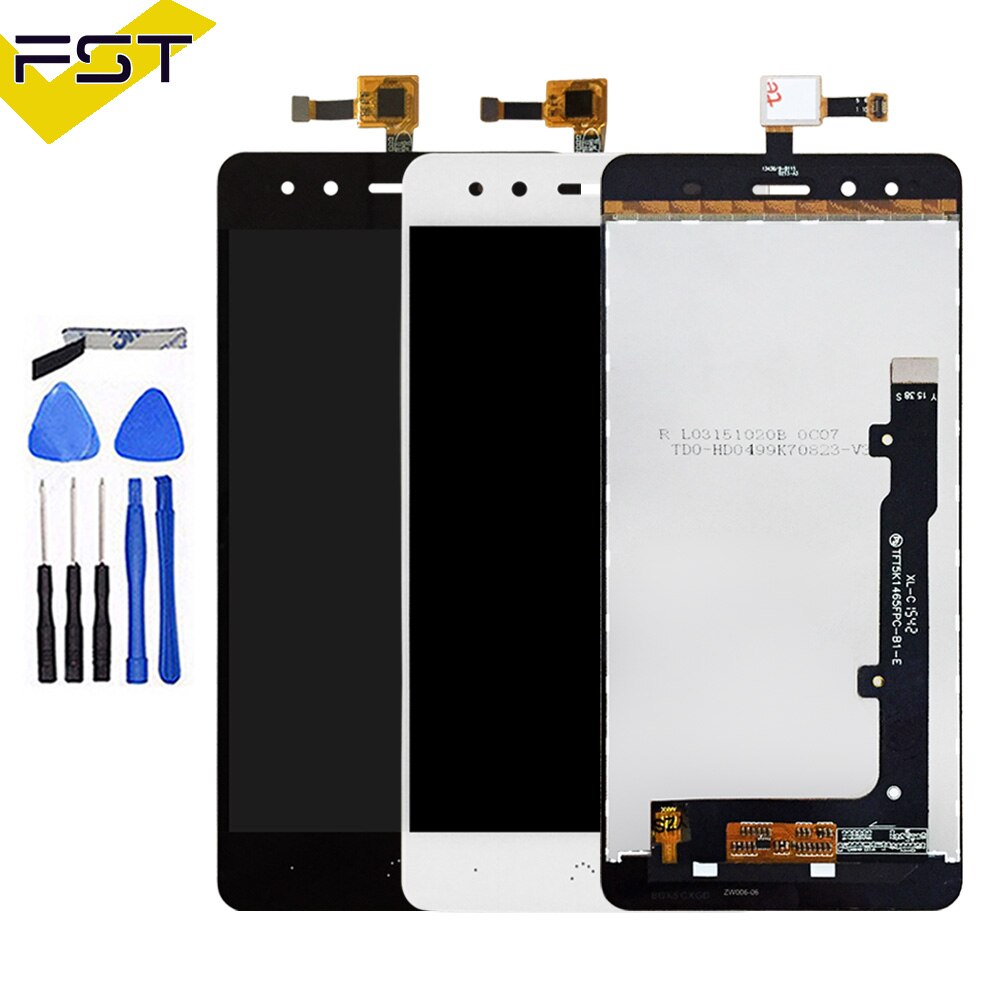 Czarny/biały robić wyświetlacza LCD BQ Aquaris X5 + ekran dotykowy Digitizer LCD z ramką wymiana panelu LCD Tactil robić BQ X5
