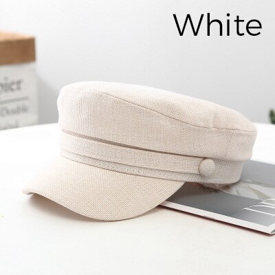 Boina roja para mujer, sombrero de Sol de Red, boina roja, gorro de marinero, sombreros Retro octogonales informales a la , gorra con visera, primavera y verano,: K36-White