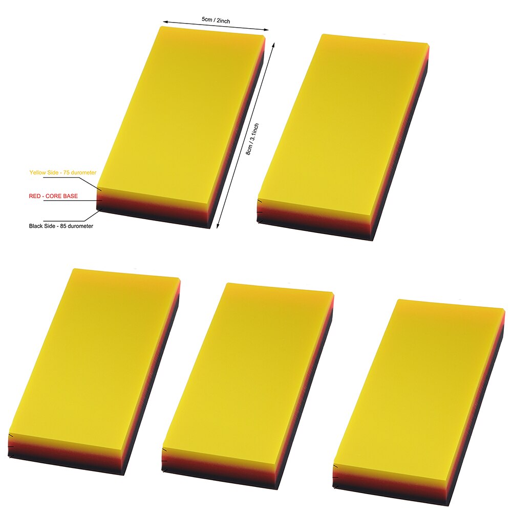 Foshio 2/5Pcs Zachte Ppf Wrapping Squeegee Carbon Vinyl Wrap Auto Film Plakken Tool 2in1 Schraper Venster verven Auto Cleaning: 5pcs 2inch
