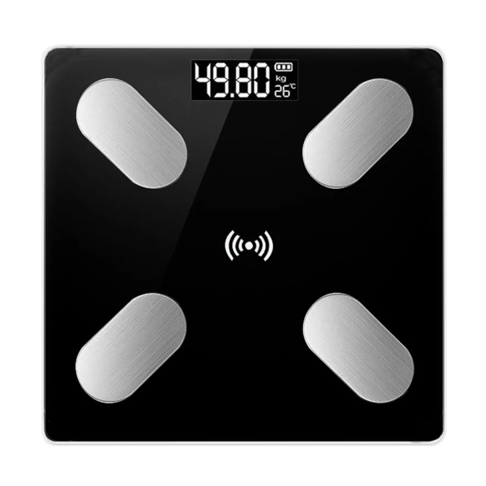 Elektronische weegschaal Intelligente weegschaal Kleine schattige elektronische weegschaal Volwassen precisie Menselijke weegschaal Weegschaal: Black