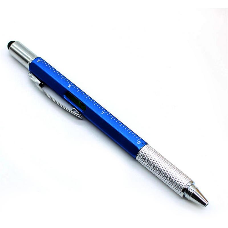 Stylo à bille tournevis règle niveau à bulle avec un stylet à grande échelle écran tactile métal et plastique multifonction outil stylo directe: B