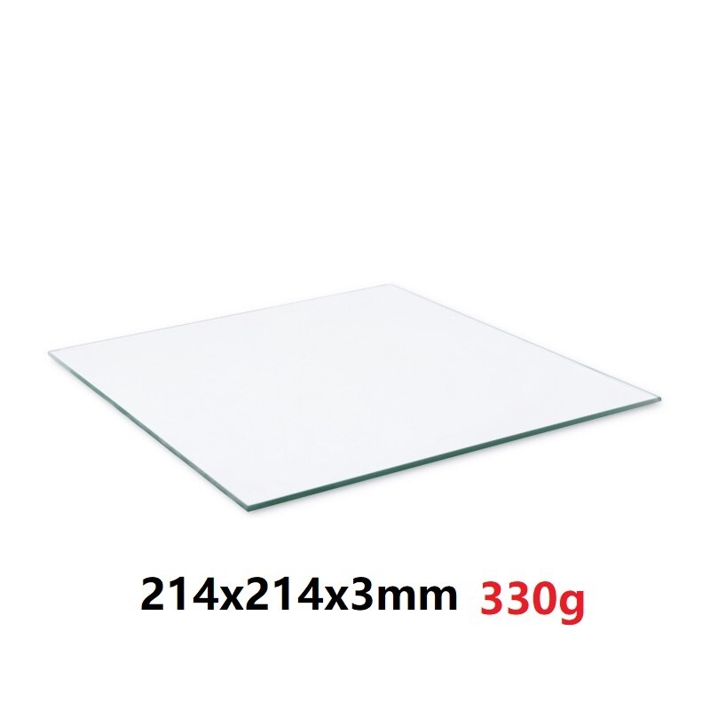 MEGA-cama para impresora 3D, vidrio templado de borosilicato, plano, transparente, cuadrado, redondo, 214, 220mm, para Kossel Delta Creality Ender3: Square 214x214mm