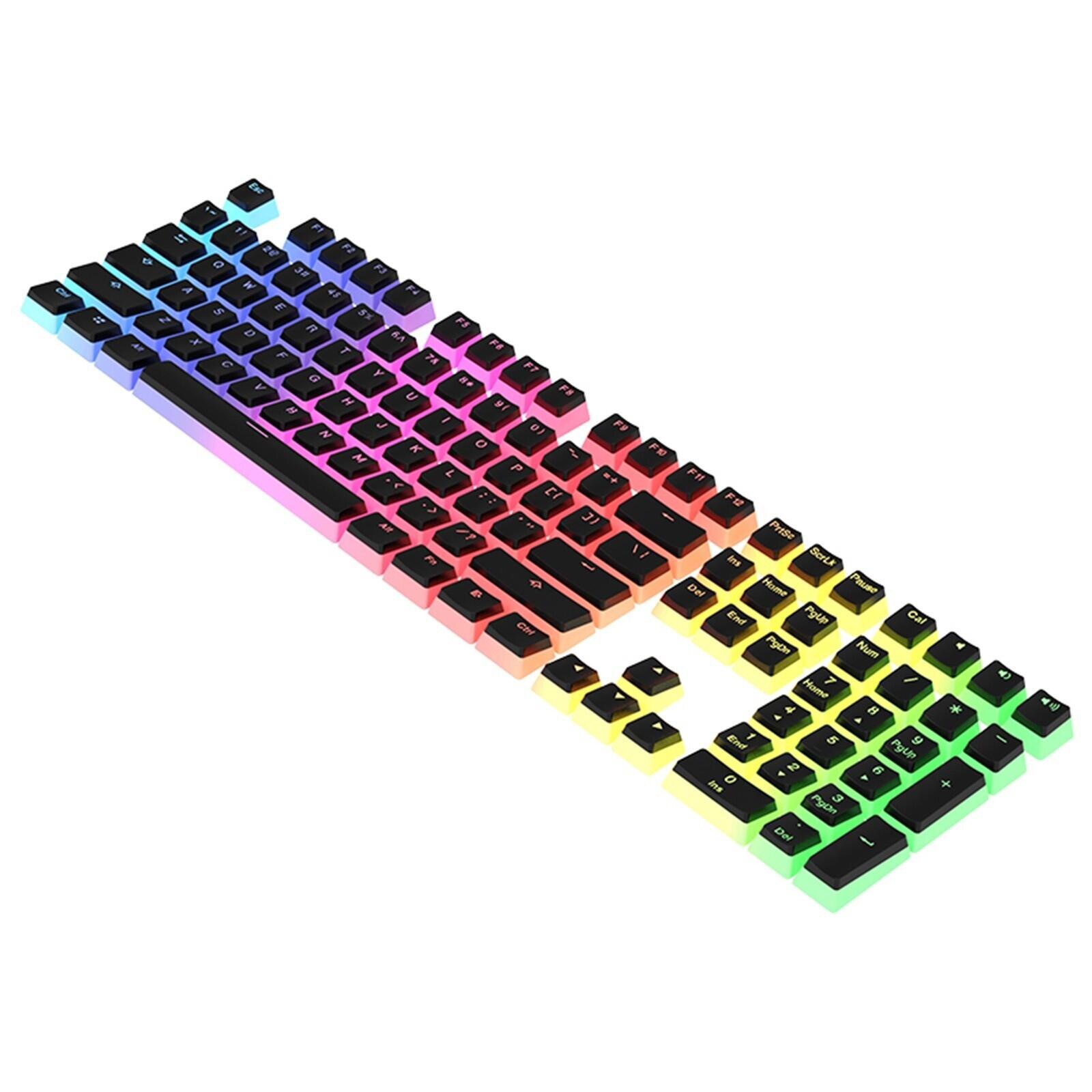RGB Double Leather Milk Pudding Keycap With Keycap Translucent Pbt Frosted Personality Mechanical Keyboard Keycap: black