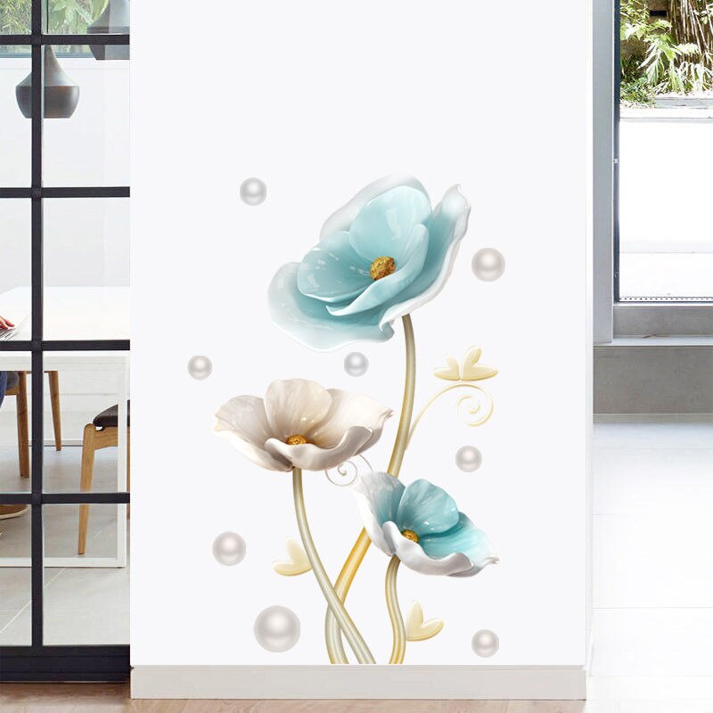 Sticker Mural Fleur Lotus En Niveaux De Gris - TenStickers
