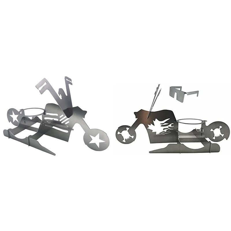 Portable BBQ Barbecue Chicken Stand Outdoors Grill For Bbq Motorcycle Model Stainless Steel Grill Kitchen Accessories