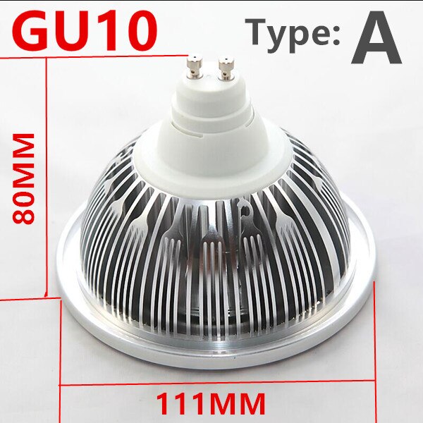 Bombilla LED superbrillante AR111, 15W, COB, AR111, QR111, G53, GU10, lámpara LED regulable, CA de 110V/220V/CC de 12V, 1 pieza