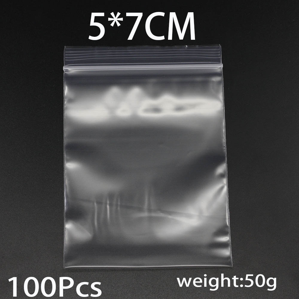 30-100 Pz/pacco 4*6/5*7/6*8/7*10 cm di Spessore Sacchetti di Plastica Poly Trasparente Imballaggio Dei Monili Blocco Zip Richiudibile Per Il Creazione di Gioielli FAI DA TE: Argento