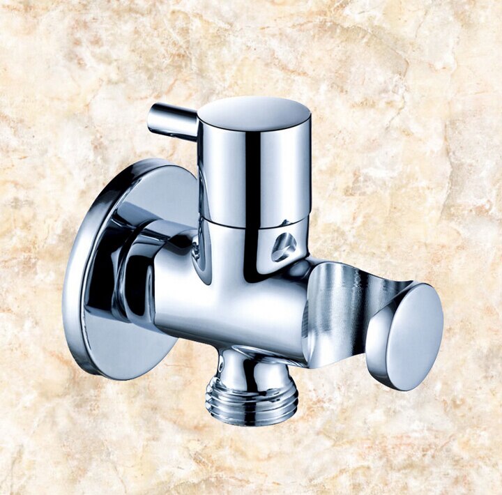 Solid Brass Handle Shower Holder With valve and outlet spout Bathroom Faucet accessories SH099