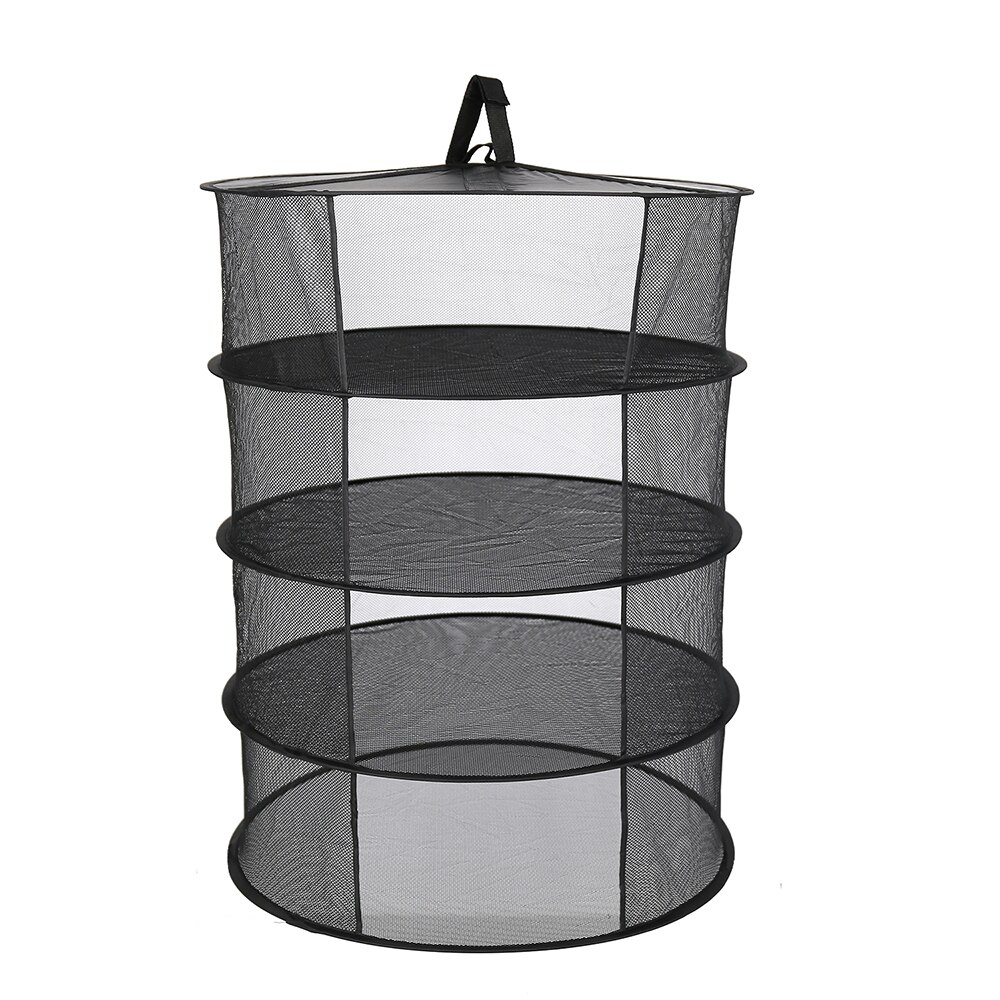 4/6/8 couches suspendus panier avec fermeture à glissière pliant support sec herbe séchage Net sèche sac maille pour herbes fleurs bourgeons plantes: 8 Layers / Black