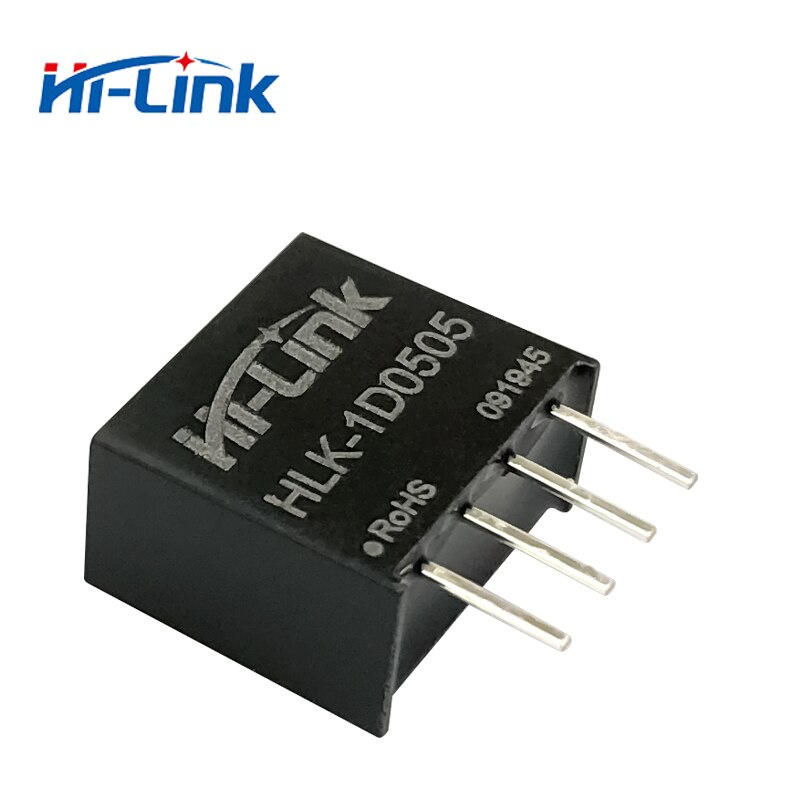 10 pcs/lot HLK-1D0505 5V 1W 200mA DC to DC 80% transfer 4:1 wide voltage input power supply modules