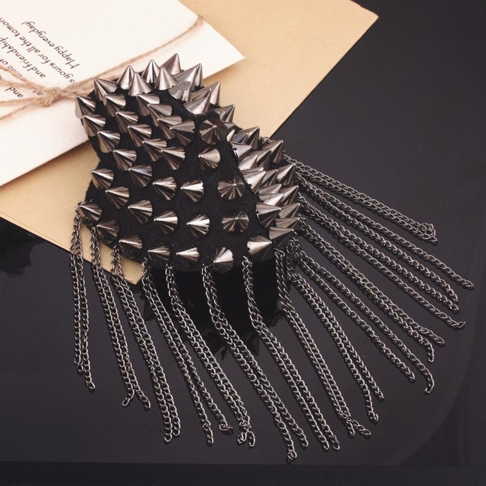 1 Paar Klinknagel Epaulette Broche Punk Stijl Schouder Bling Pak Decoratie Kleding Accessoires voor Mannen Vrouwen: Goud