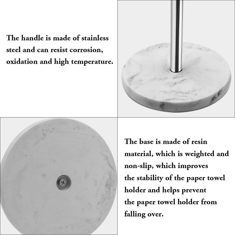 Papieren Handdoek Houder Voor Keuken Papieren Handdoek Dispenser Met Gewogen Base Voor Standaard Papieren Handdoek Rolls Rvs & Marmer
