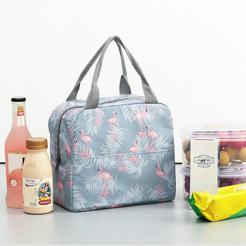 Funktionellt mönster kylare lunchbox bärbar isolerad duk lunchpåse termisk mat picknick lunchpåsar för kvinnor barn