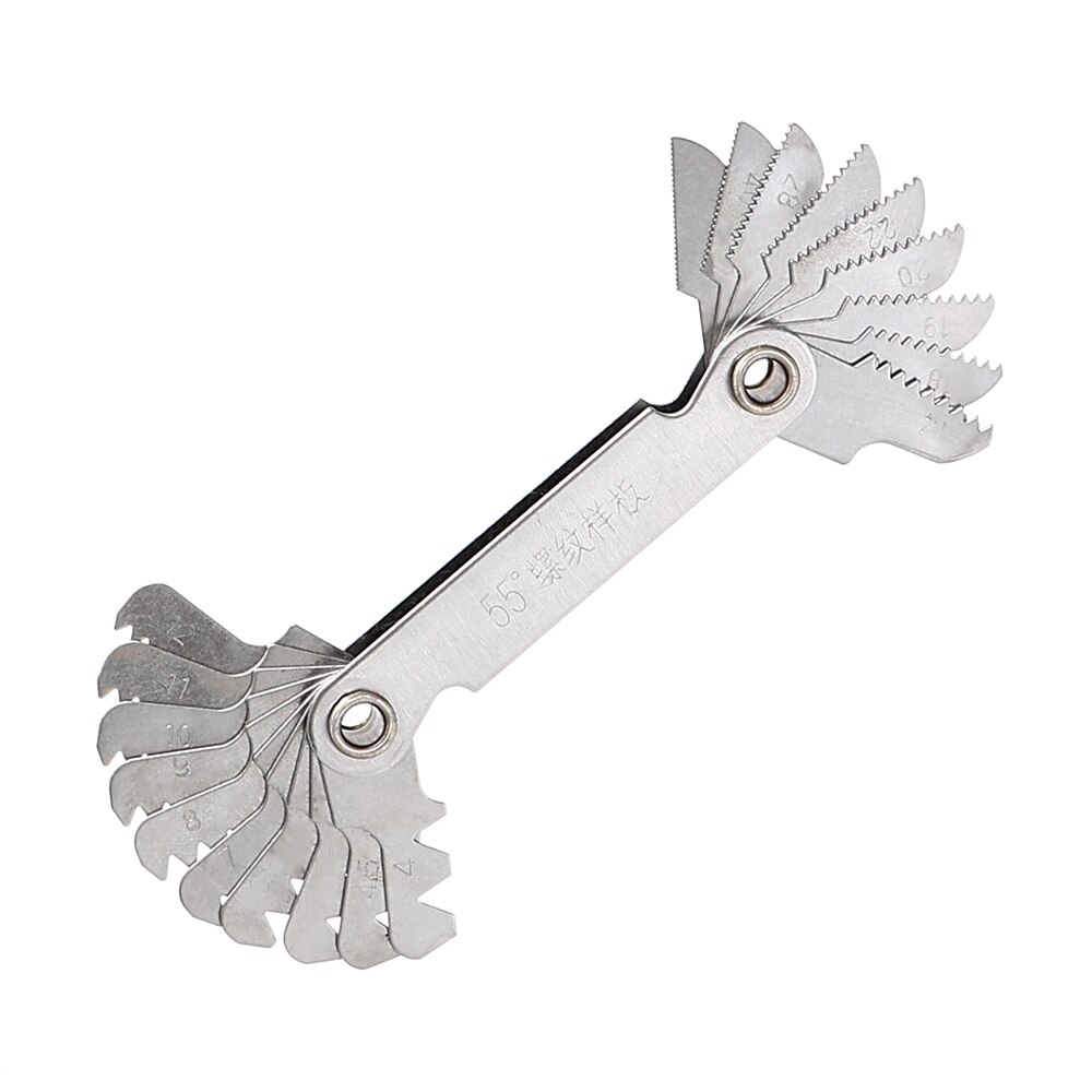 NICEYARD 20 Blades 60 and 55 Degree Screw Thread Gage Gauge Folding Metal Measuring Tool Metric & Whitworth Pitch