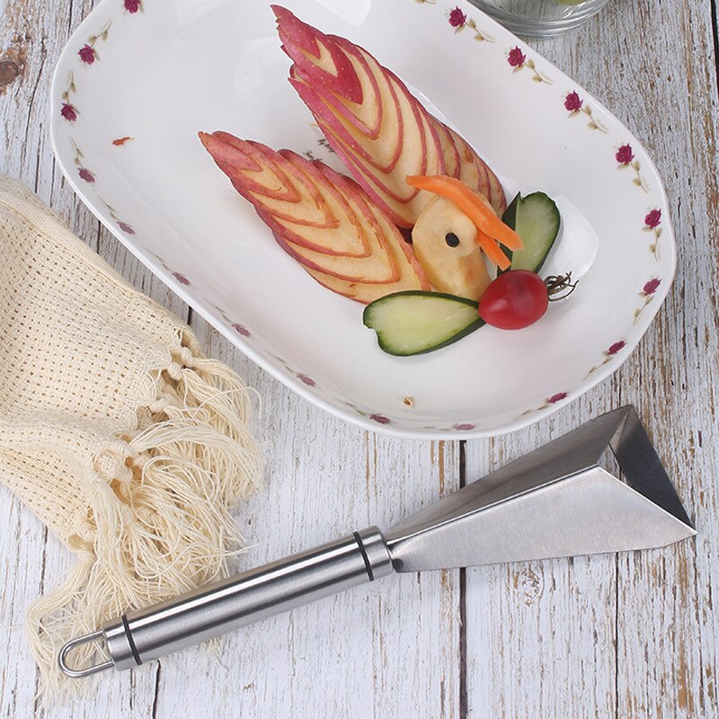 Triangular Fruit Carving Knife Household Stainless Steel Apple Push Knife Chef Fruit Platter Artifact Food Carving Tool