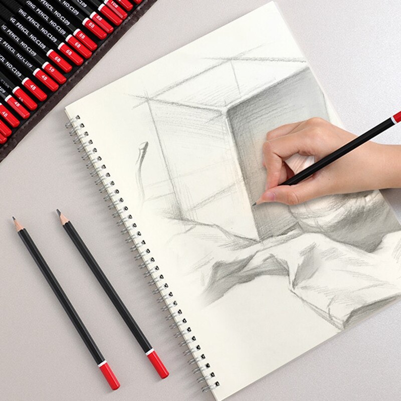 Juego de lápices de dibujo de 45 Uds., Kit de dibujo de lápices de madera, bolsas de lápices para pintor, suministros de arte para estudiantes