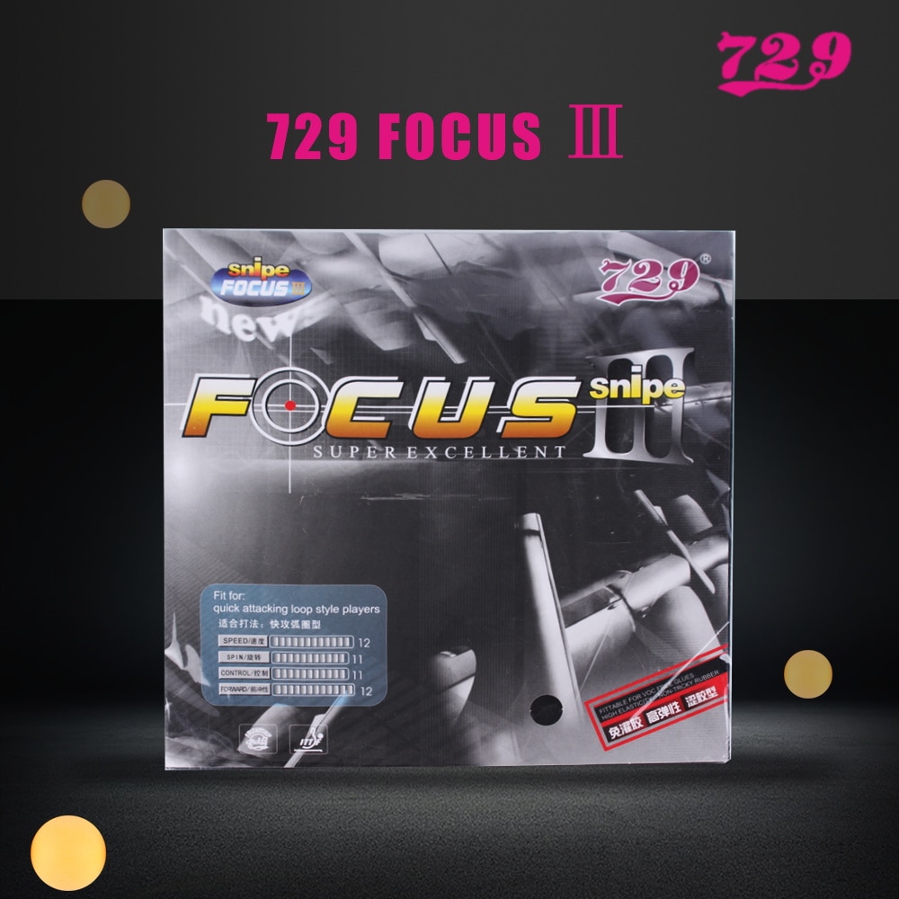 Original 729 focus iii focus 3 focus -3 snipe pips-in bordtennis pingpong gummi med svamp 2.1mm