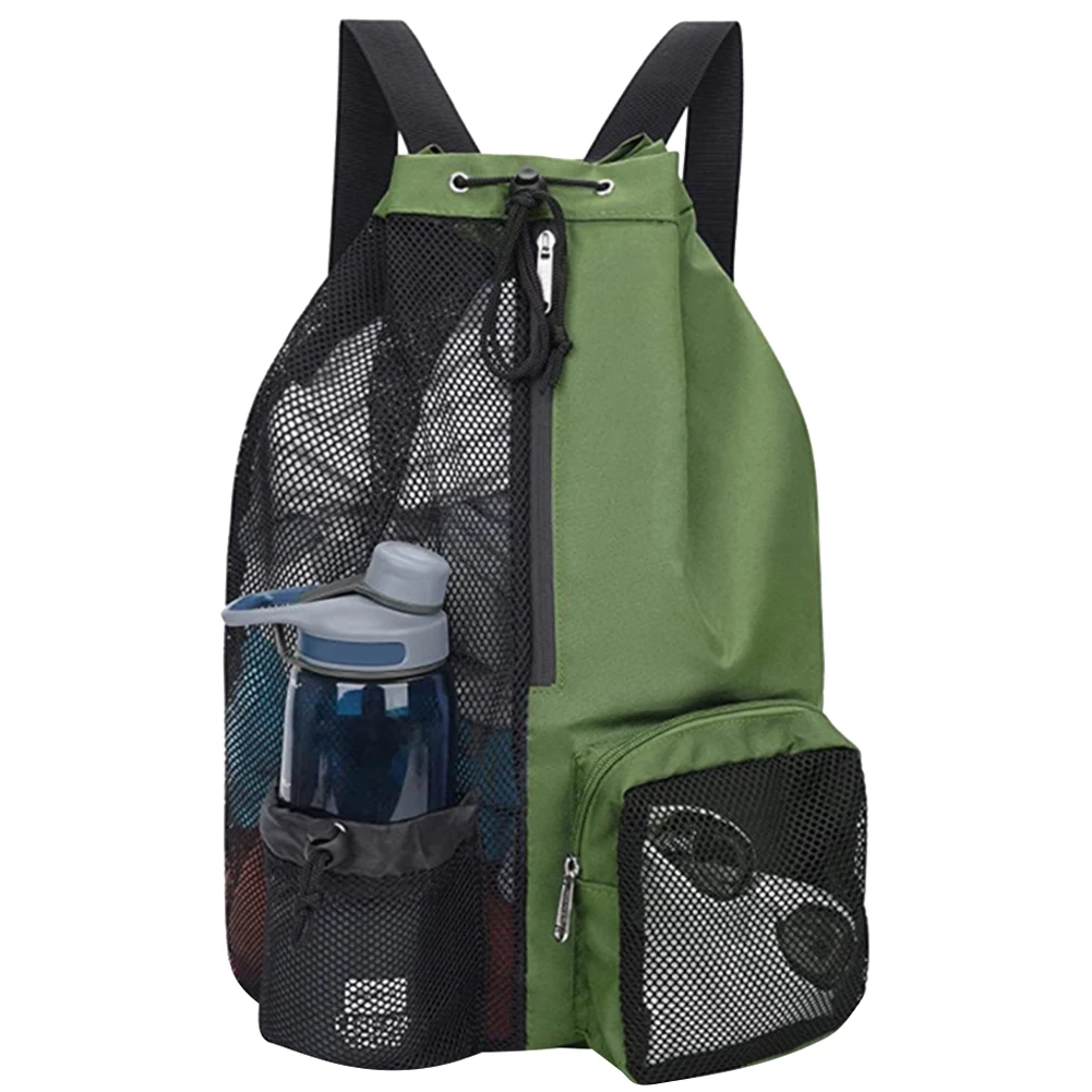 Drawstring Beach Storage Bag Sports Backpacks Basketball Bag Men Women Beach Backpacks Summer Swim Rucksack Mesh Sports Bag