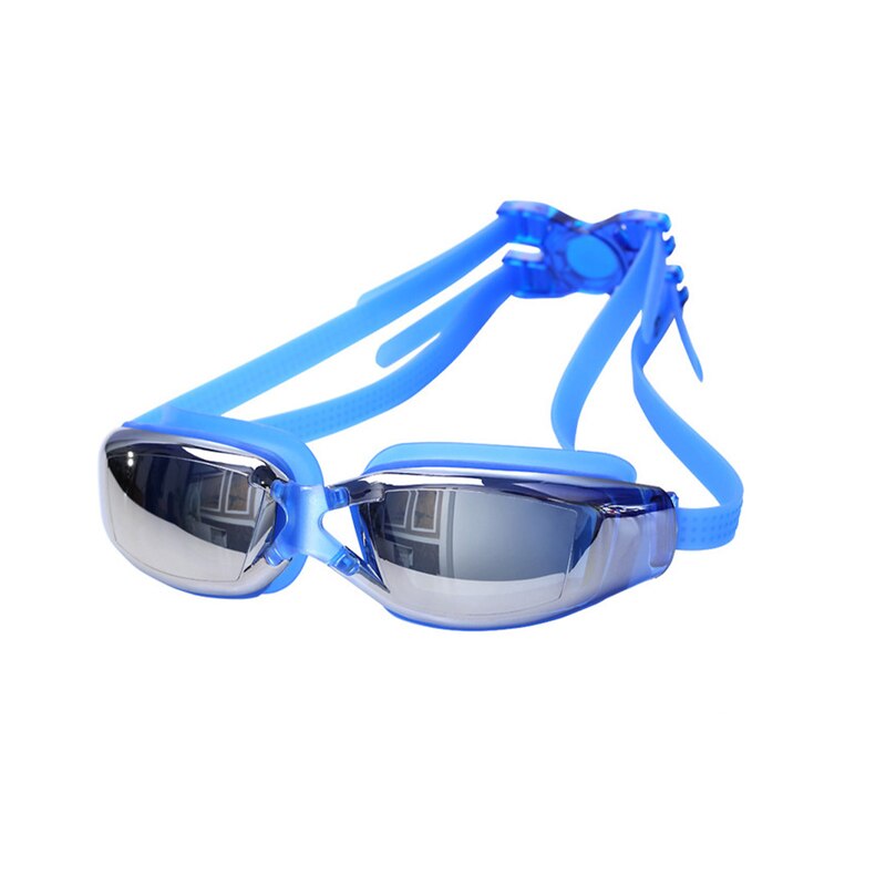 Vandtætte svømmebriller anti-tåge svømmebriller holdbare mænd kvinder vand fitness briller udstyr: Blå
