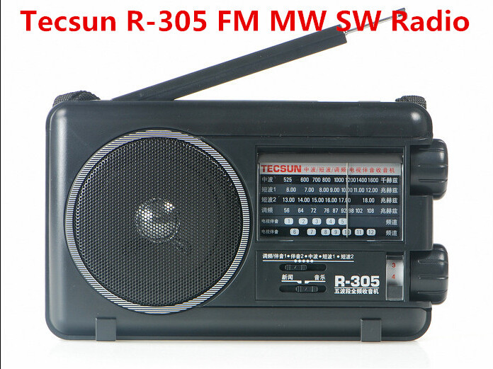Detaljhandel-grossist tecsun r -305 fm mw sw tv-band världen bärbar radio