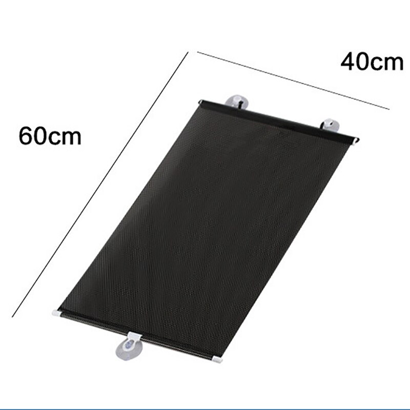 Uttrekkbar bil solskjerm for frontrute vindu solkrem bil solskjerm beskyttelse bil gardin med sugebil tilbehør: Svart 40 x 60cm