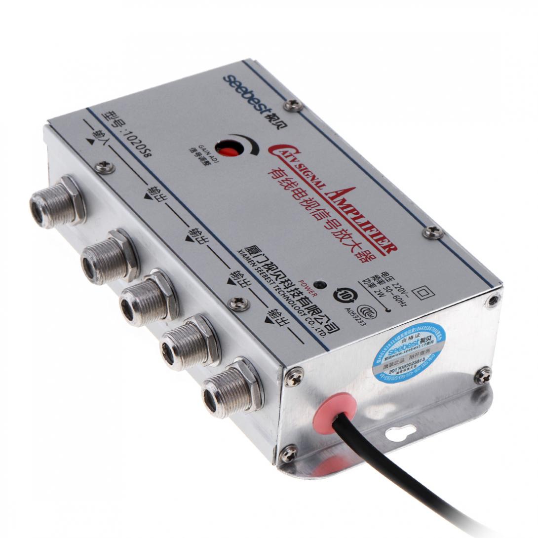 110-220V 4 Way TV VCR CATV Cable TV Antenna Signal Amplifier Booster Splitter 4 Port TV VCR Signal Booster Cable Amplifier