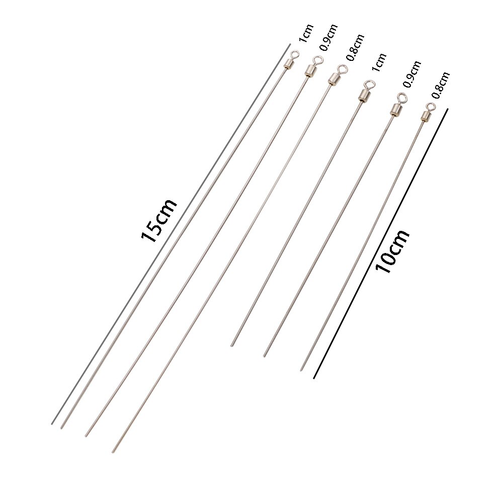 50pcs Hard Steel Wire Long Pole Fishing Swivel Stainless Steel Barrel Rolling Connector Fishing Accessories Tackle