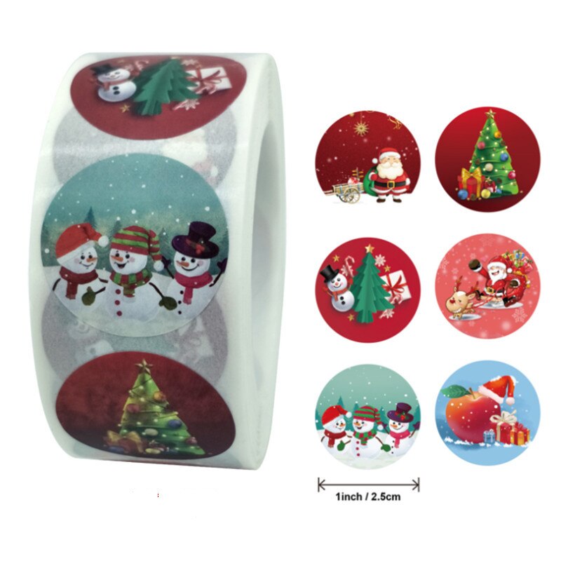 500 stuks kerststicker verpakkingsetiket pot envelop zegel goudfolie 1 inch feestgunsten: P