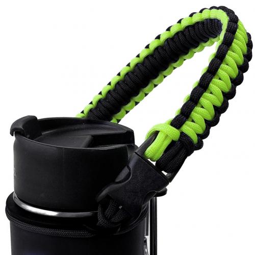 Water Bottle Safety Ring Strap RopeDurable Soft Bottle Carrier Handle Carrier for Hydro Flask Wide Mouth: Green