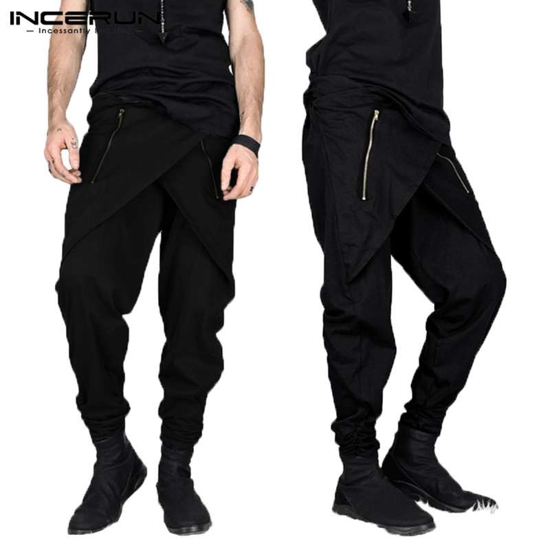 Snygga byxor feminias kjol stil herr haremsbyxor oregelbunden dragkedja slim fit träningsbyxor pantalon hombre coola byxor 8