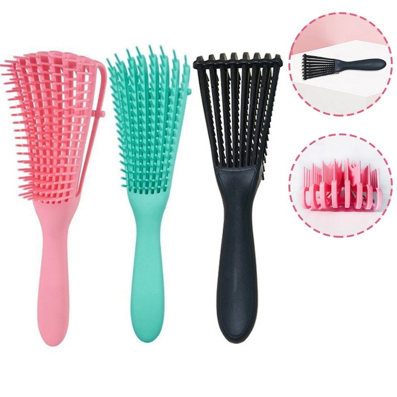 Cepillo desenredante para el cabello, masajeador del cuero cabelludo, peine de pulpo, cepillo desenredante para cabello rizado húmedo y seco, accesorios de peluquero, novedad