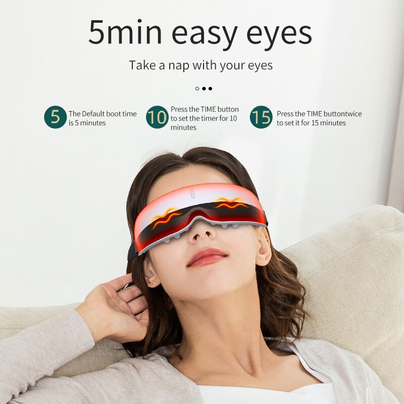 MZ Vibration Eye Massager Electric Bluetooth Eye Care Fatigue Relieve Vibration Compres Massage Glasses Foldable
