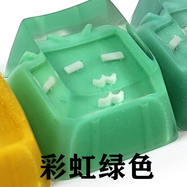 1pc handmade resin keycap for MX switches mechanical keyboard personality backlit keycaps for bilibili: green