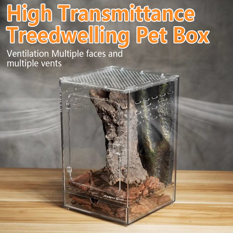 Petite boîte d'élevage de reptiles, Ventilation, amphibiens, Terrarium, élevage d'insectes, araignée, enceinte arboréale, Cage d'habitat de lézard