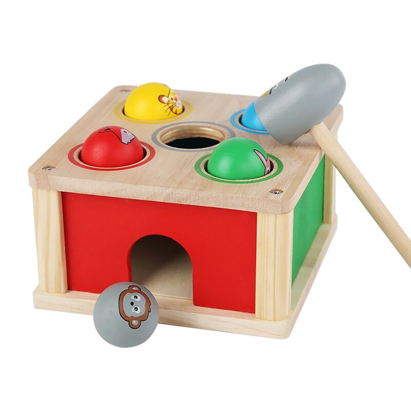 Kleurrijke Houten Hamer Speelgoed Educatief Stampende Bench Beat Speelgoed Playset Smack Dier Klop Playset Speelgoed Houten Hamer Speelgoed