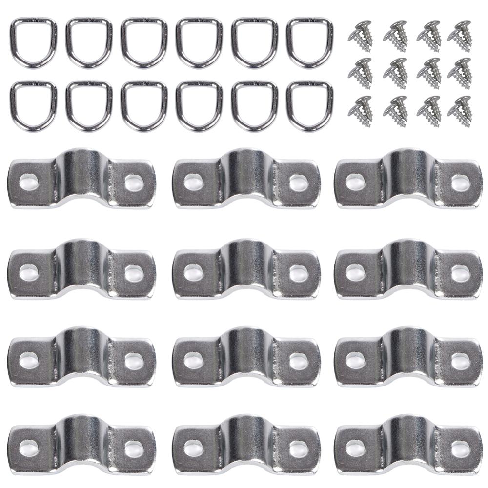 12Pcs D-Ring Tie Downs Anchors Hooks Lashing Rings Surface Floor Mount Tie Down Ring for Loads on Trailers Trucks RV Campers Van