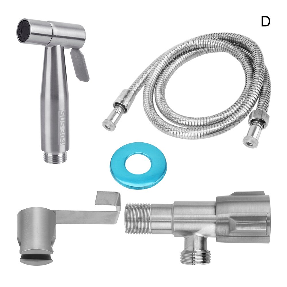 Hand Sprayer Shower Head Bidet Faucets with Shower Hose Stainless Steel Handheld Toilet Bidet Sprayer Set for Bathroom: D
