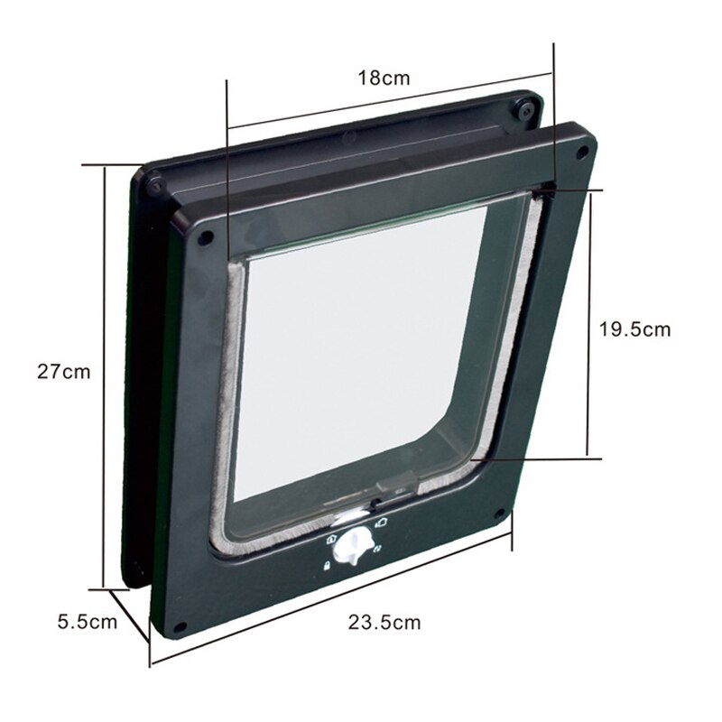 4 Way Lockable Pet Dog Cat Door ABS Plastic Security Flap Door for Small Animal Pet Cat Dog Gate Protect Pet Safe Supplies