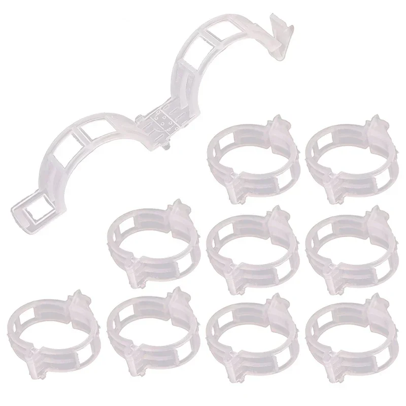 300/10pcs Plant Clips Supports Reusable Plastic Connects Fixing Vine Tomato Stem Grafting Vegetable Plants Orchard Garden Tools: L / Beige