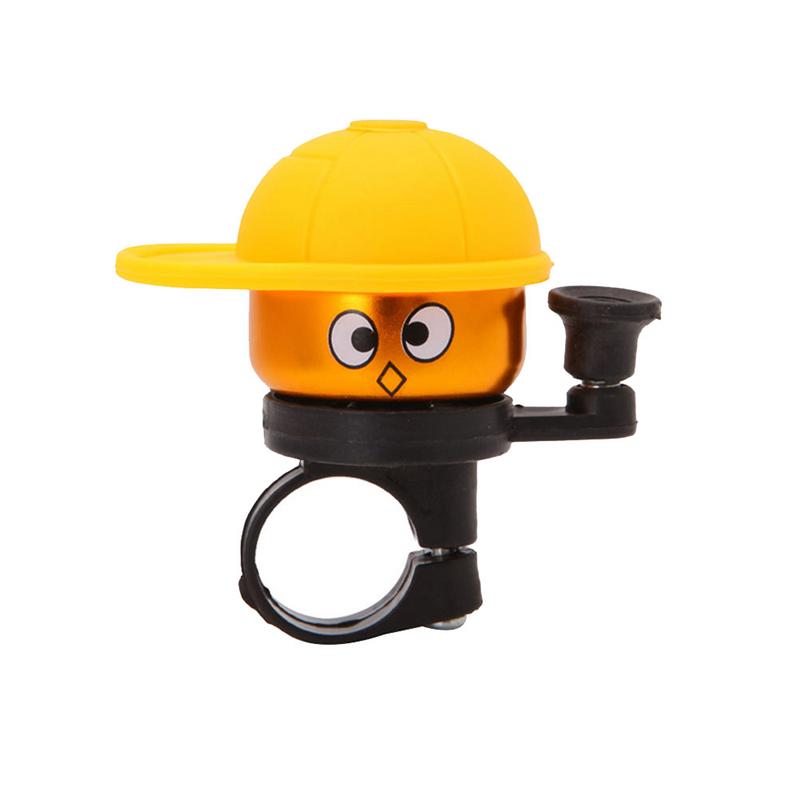 Minicykel cykel cykling hat høj ring alarm plast styr klokkekappe horn til mtb mountain road cykel fast gear cykel: Gul