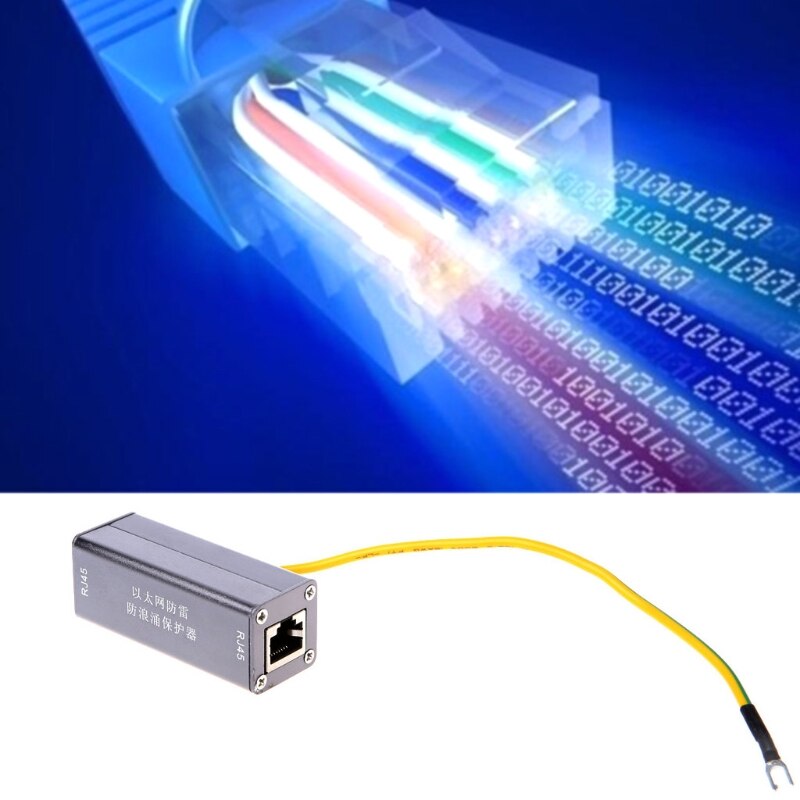 Tarjeta de red Ethernet RJ45, Protector contra sobretensiones, dispositivo de protección contra rayos Thunder