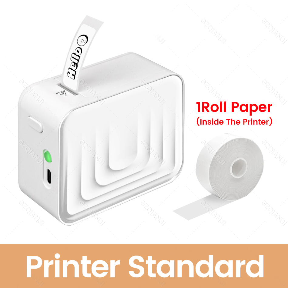 Thermische Label Printer Marklife M1 & Doorlopend Kleur Label Papier (15Mm X 4M), Compatibel Voor P11/P12/P15/P50/Q30/D30 Label Maker: WHITE