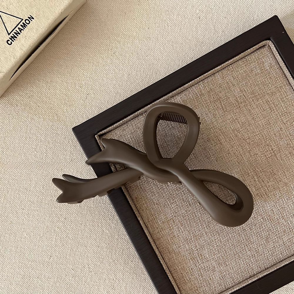 Clip de pelo coreano mate con lazo grande para mujer, de temperamento, sentido avanzado del Clip de tiburón, accesorios para el cabello para niñas: Lavanda